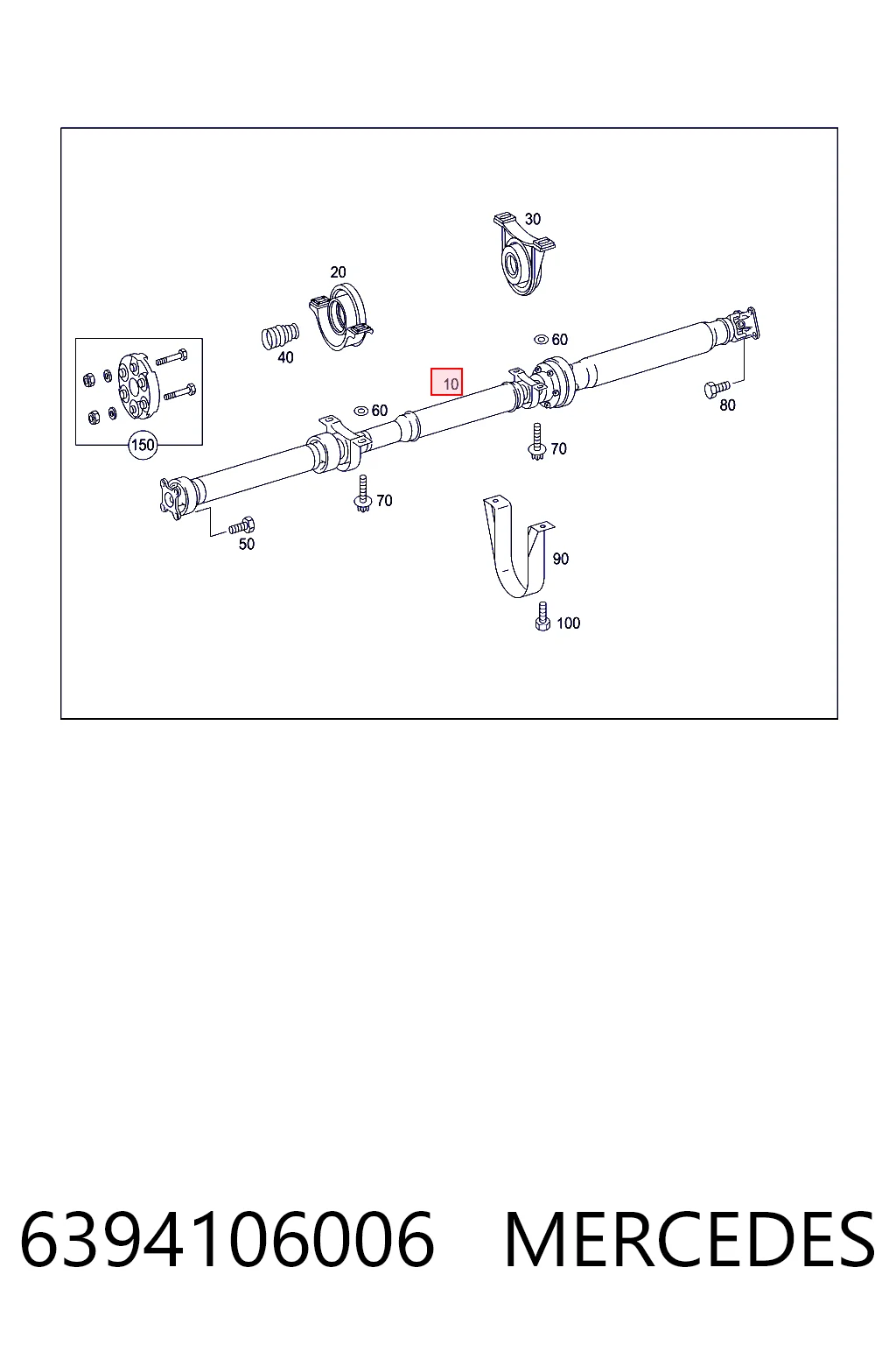 BB3025 Posterparts Карданный вал заднего моста
