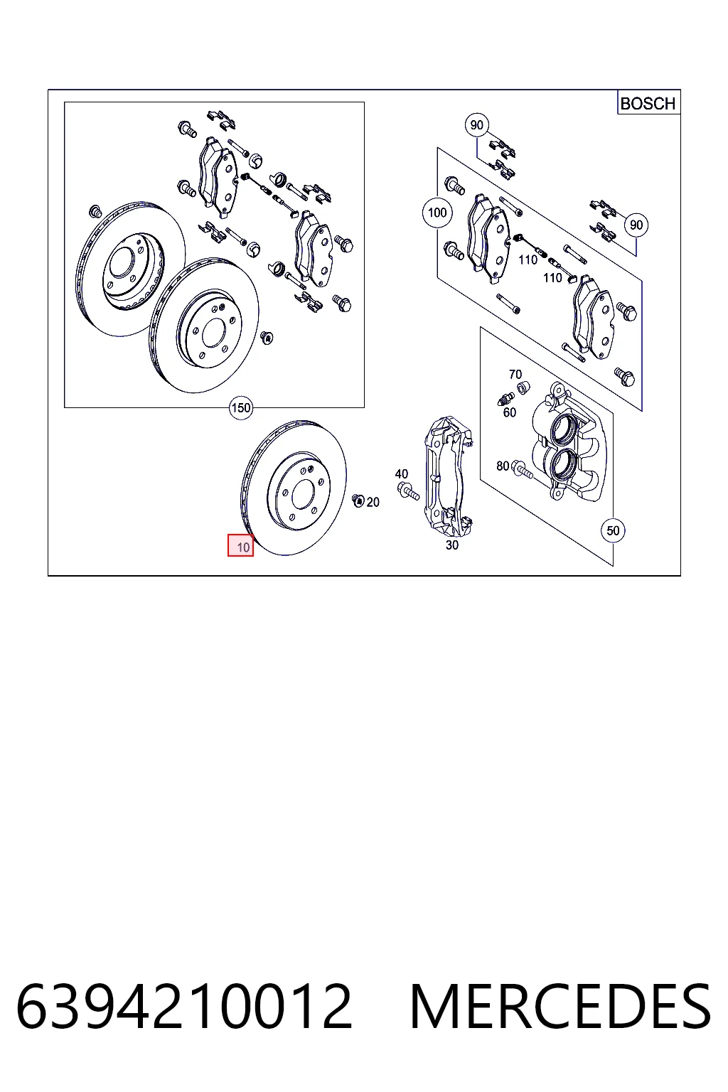 6394210012 Mercedes Диск тормозной передний