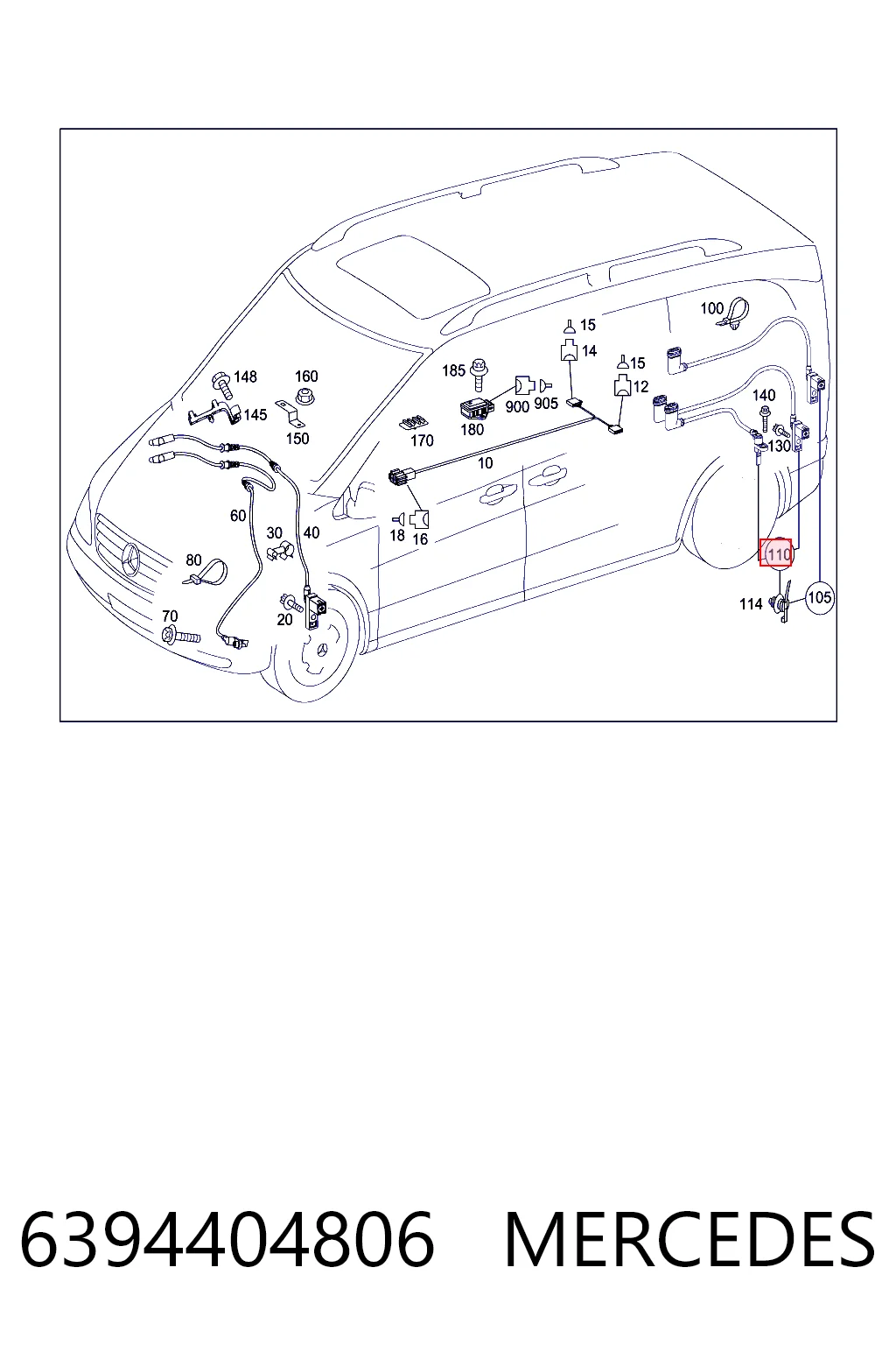 6394404806 Mercedes Датчик АБС (ABS) задний, правый