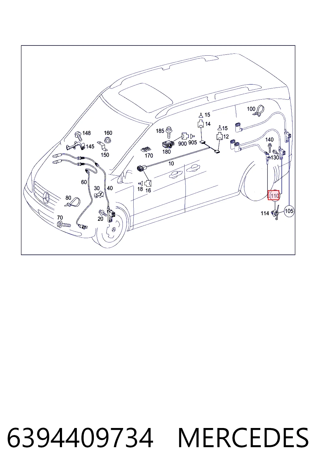 6394409734 Mercedes Задний левый датчик АБС