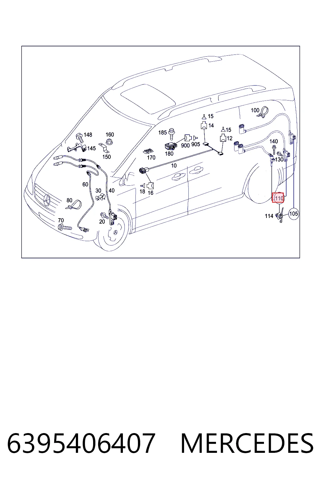 6395406407 Mercedes Датчик АБС (ABS) задний, правый