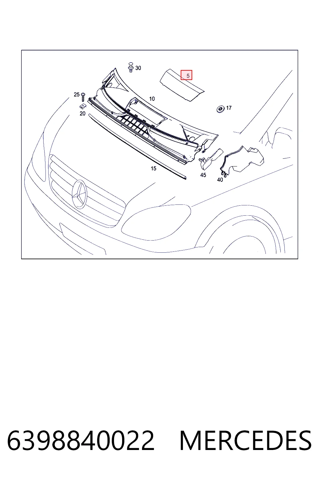 6398840022 Mercedes Крышка фильтра салона