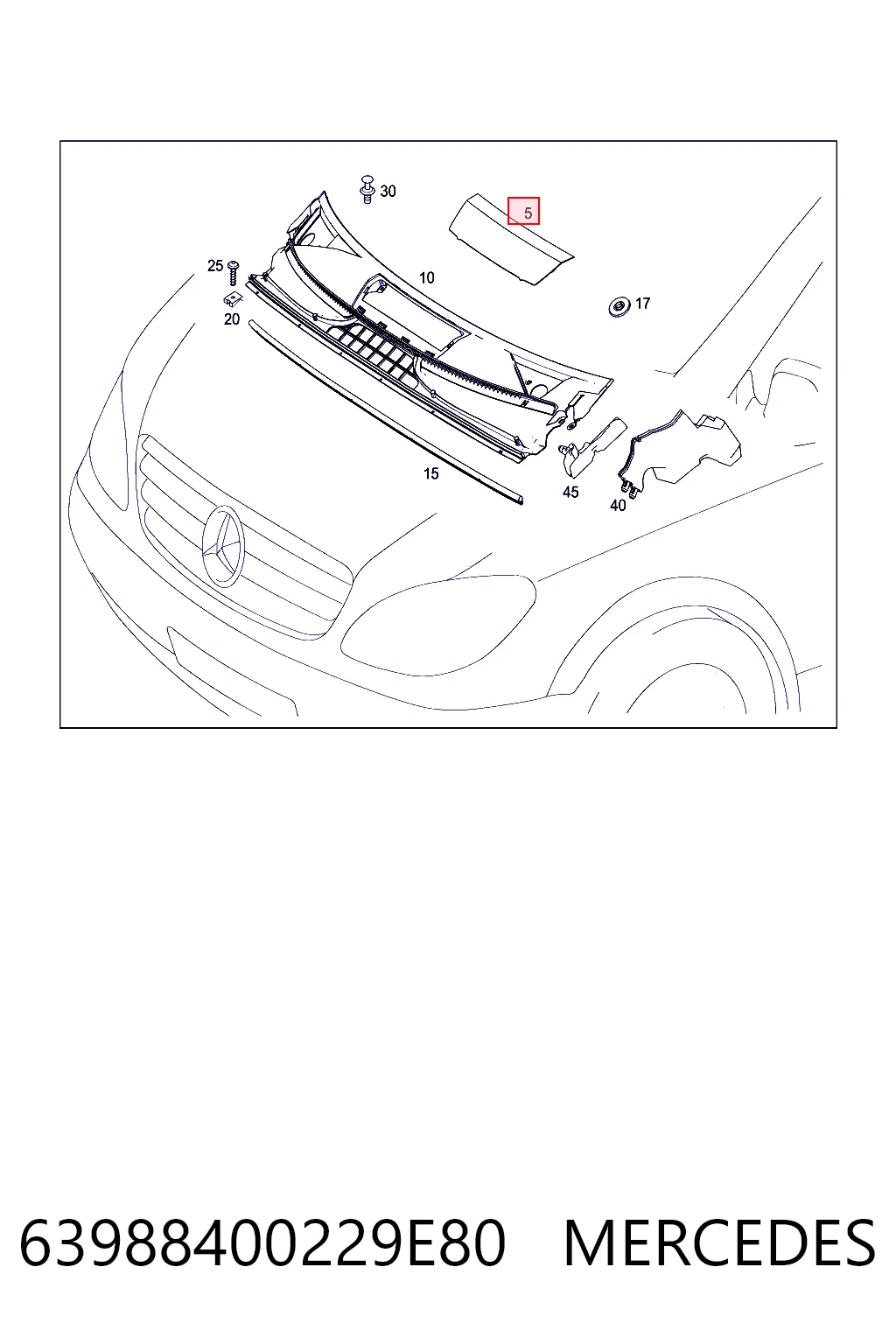 63988400229E80 Mercedes Крышка фильтра салона
