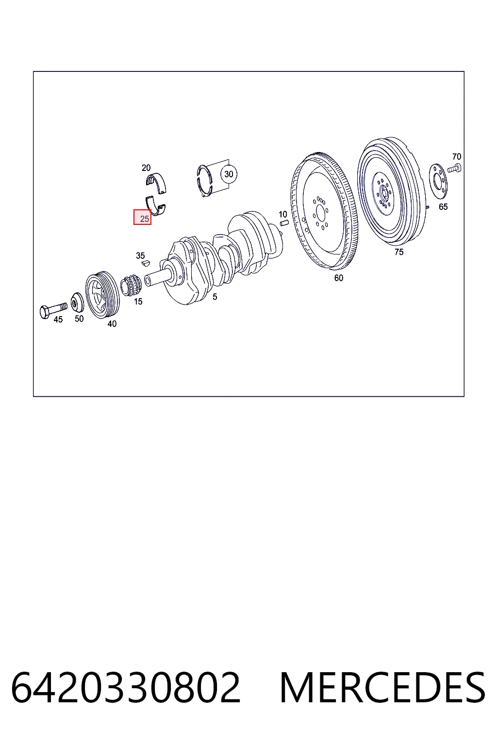 6420330802 Mercedes Подшипник скольжения коленвала