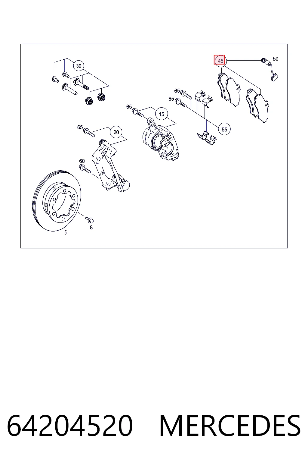 64204520 Mercedes Колодки тормозные дисковые комплект