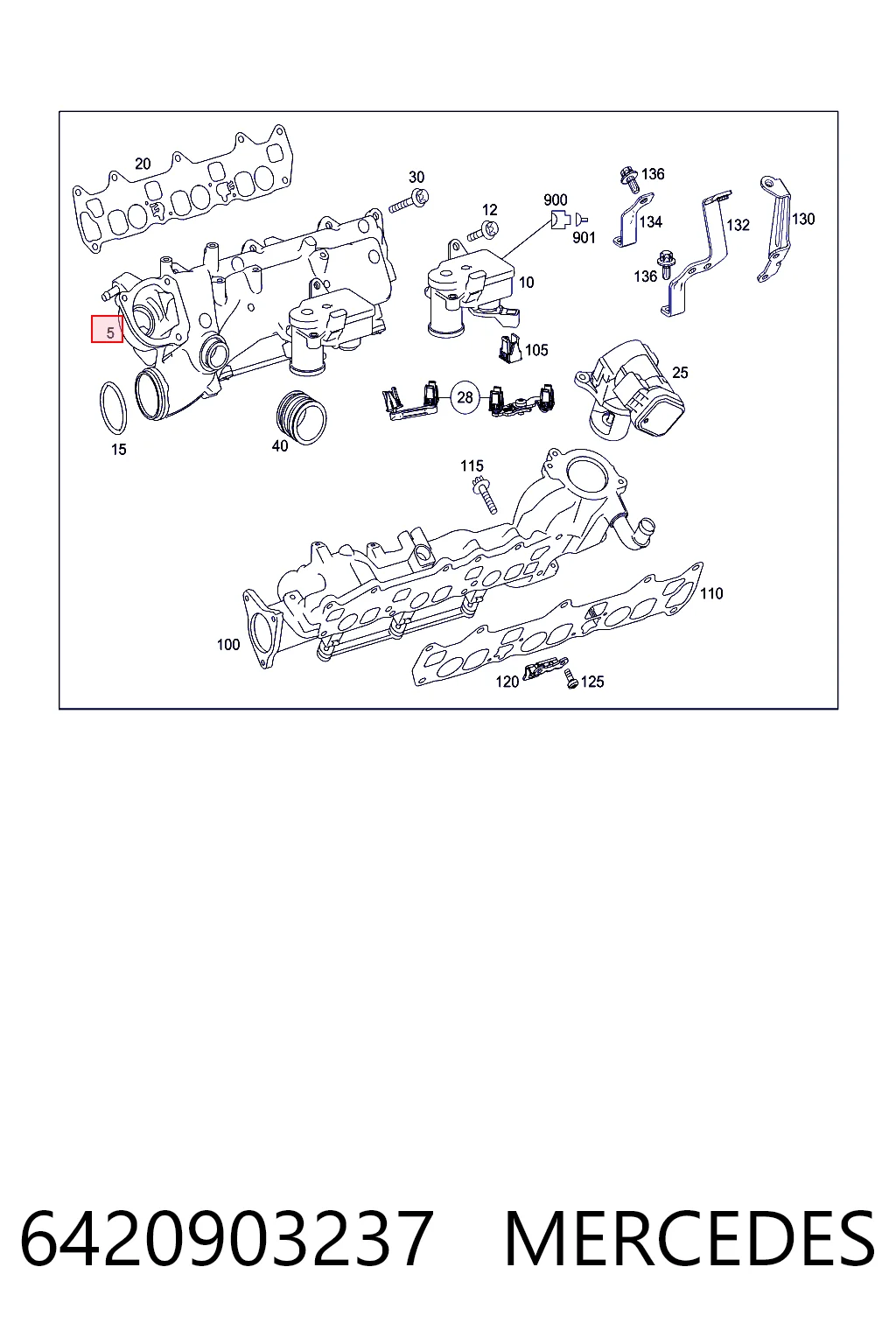 6420903237 Mercedes Коллектор впускной правый