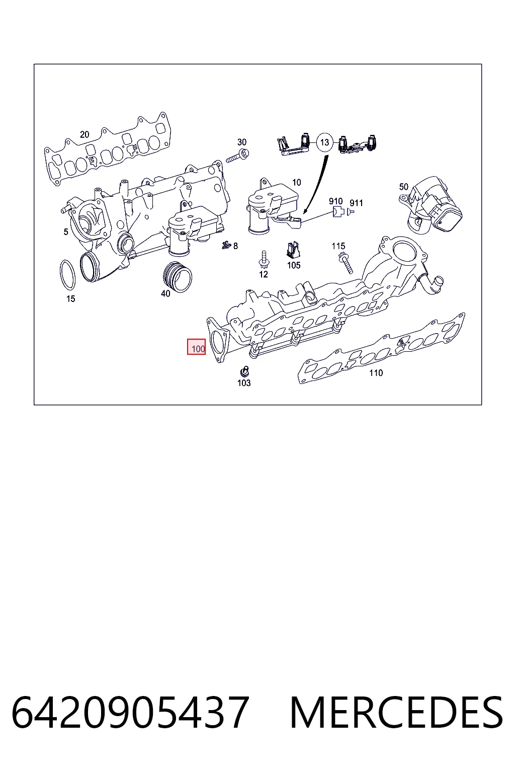 6420905437 Mercedes Коллектор впускной левый