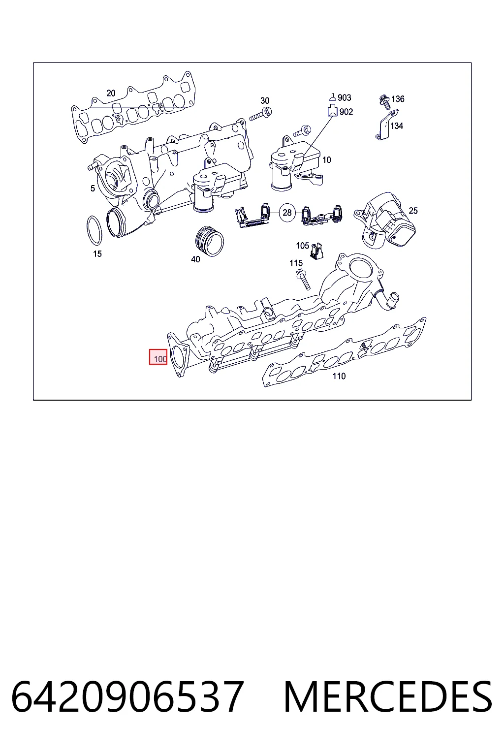 6420906537 Mercedes Коллектор впускной левый