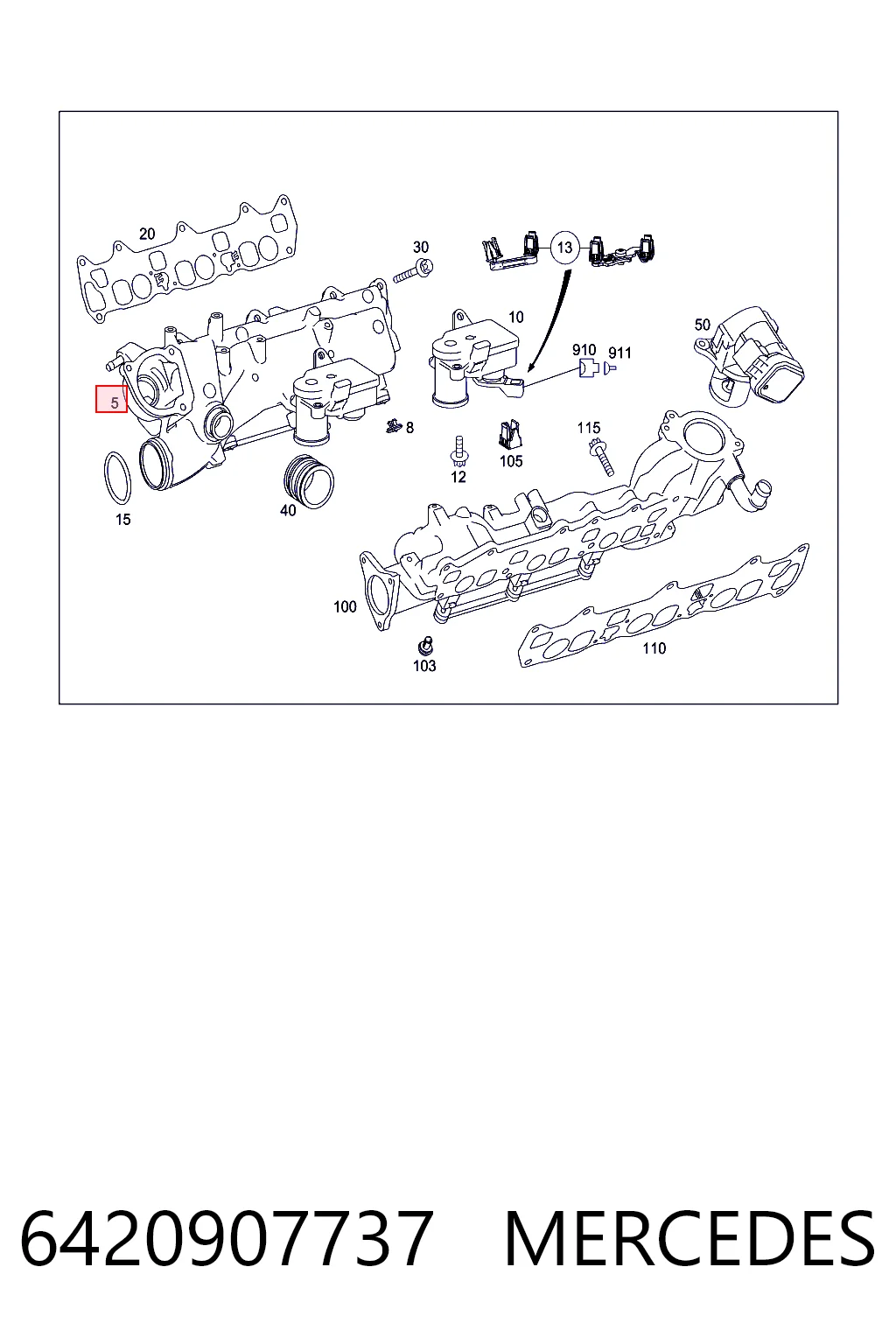 6420907737 Mercedes Коллектор впускной правый