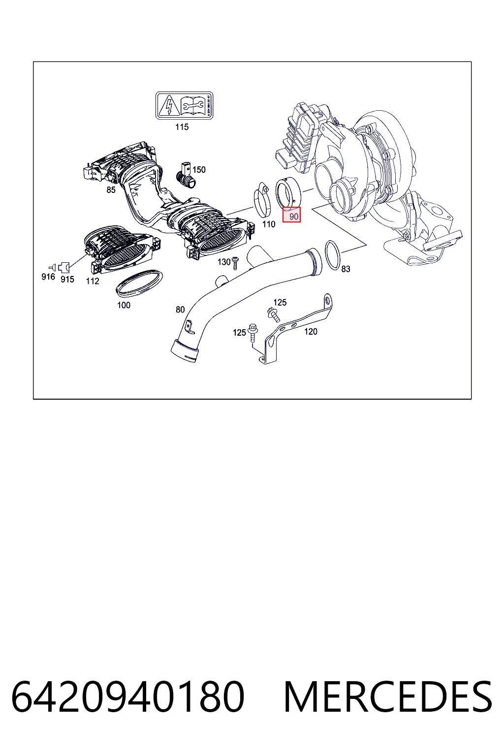 6420940180 Mercedes Прокладка турбины, гибкая вставка