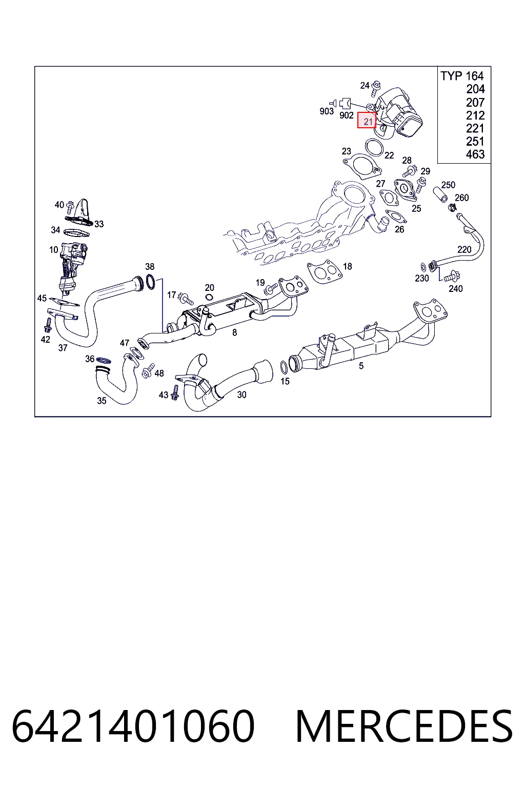 6421401060 Mercedes Клапан рециркуляции отработавших газов EGR
