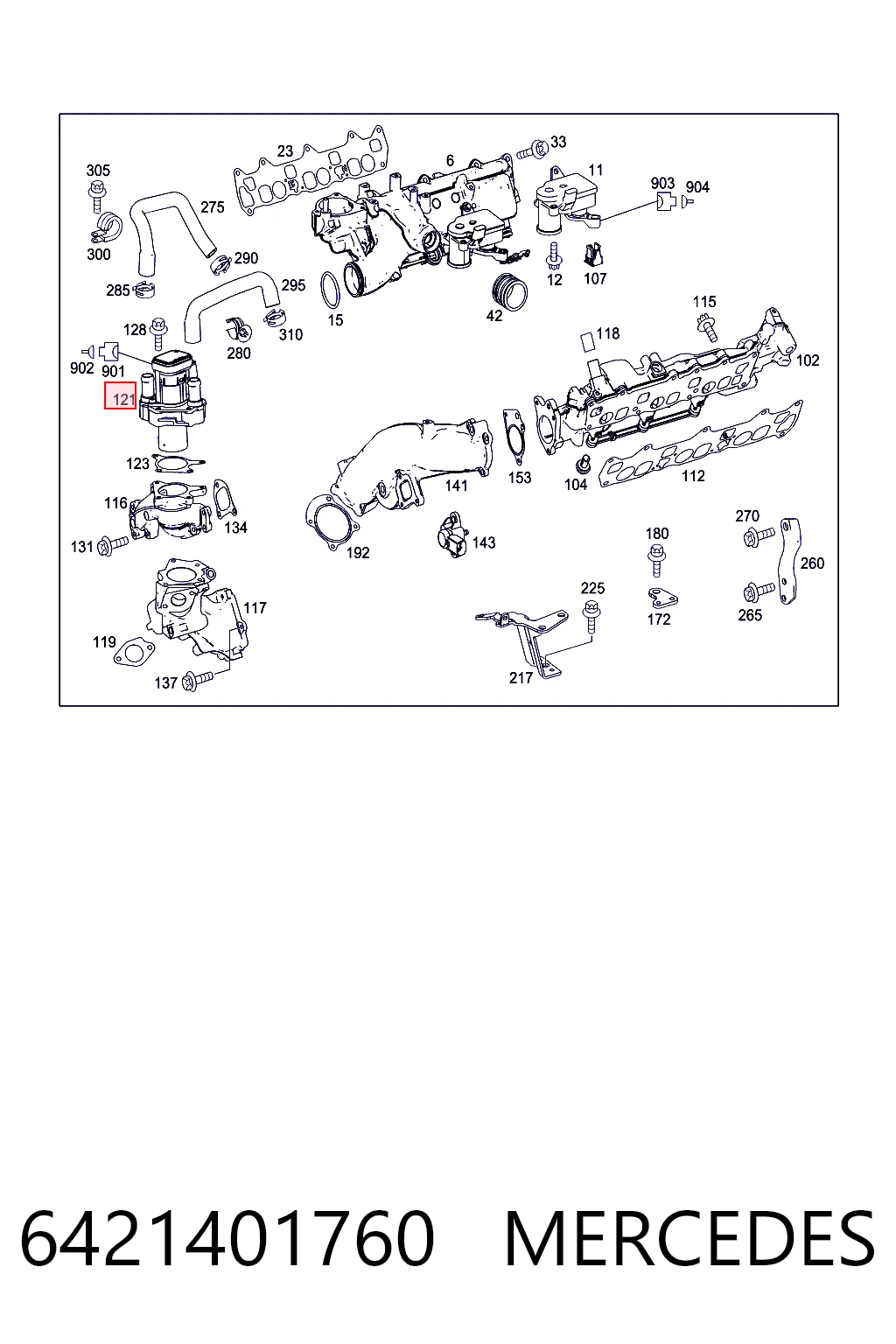 6421401760 Mercedes Клапан рециркуляции отработавших газов EGR