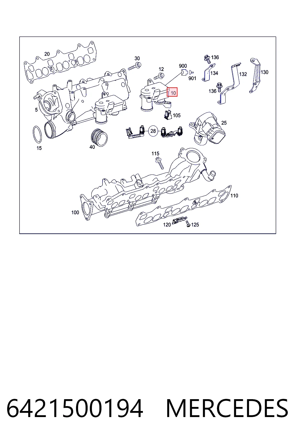 6421500194 Mercedes Клапан привода заслонок впускного коллектора