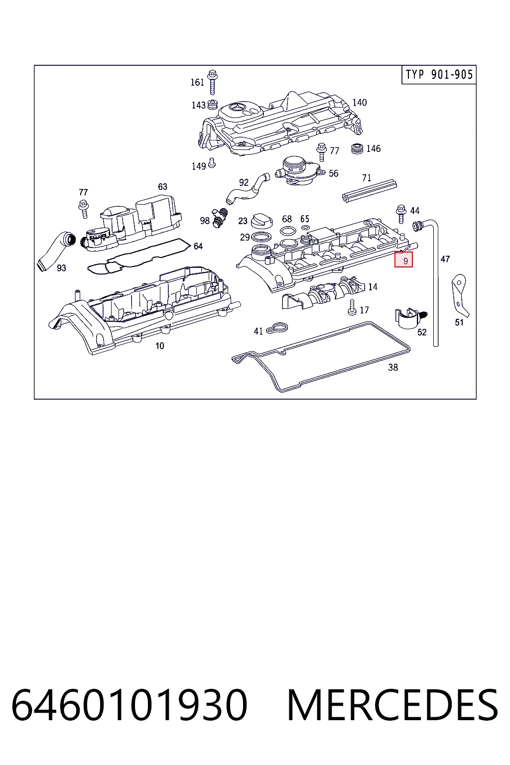 6460101930 Mercedes Крышка двигателя