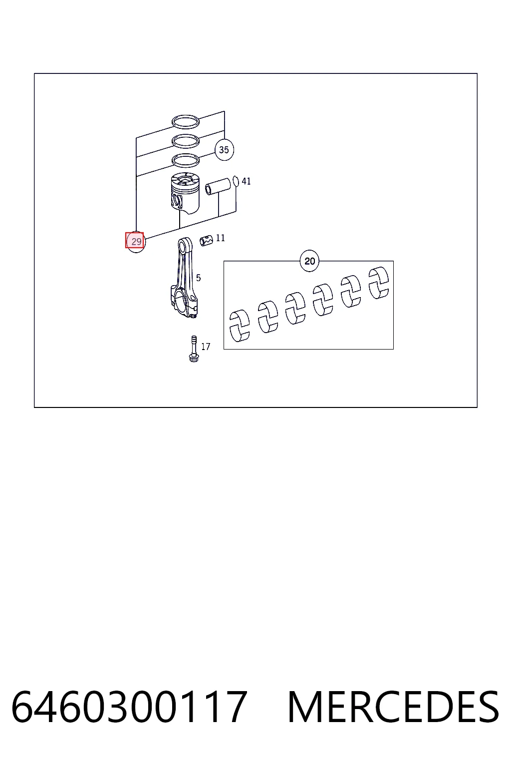 45900 Mahle Original Поршень в комплекте на 1 цилиндр, STD