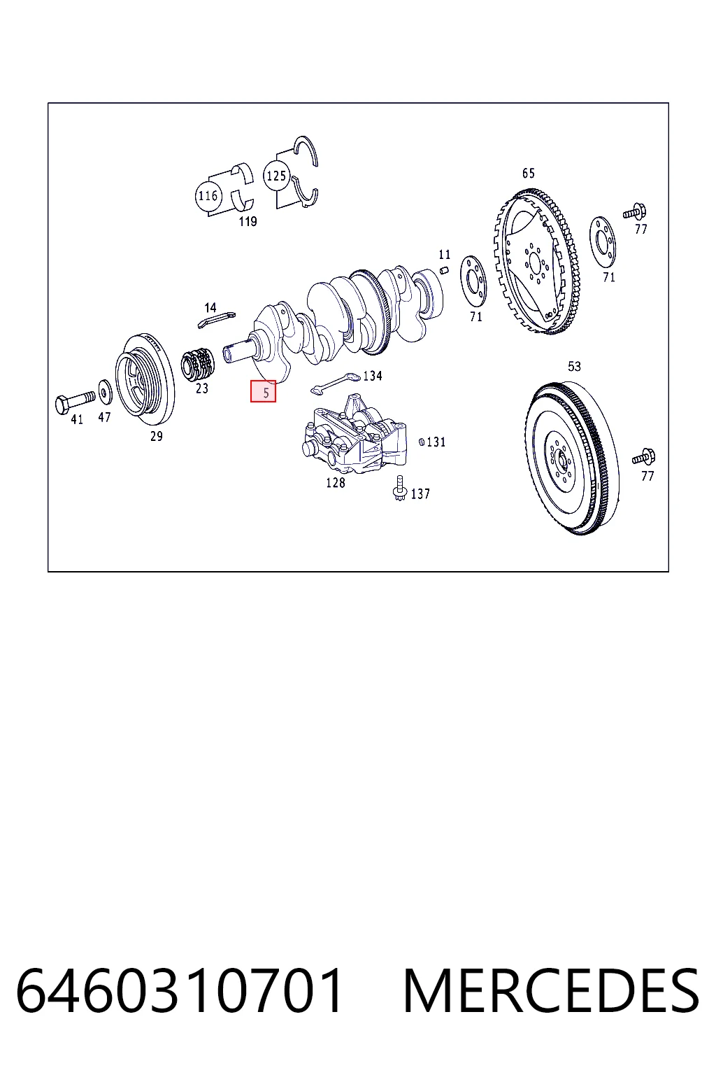6460310701 Mercedes Коленвал двигателя