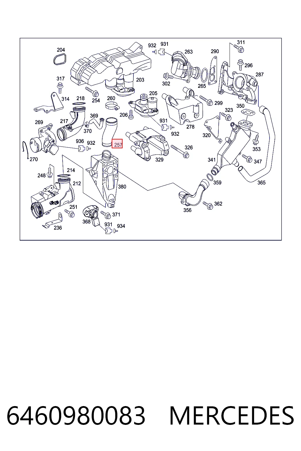 6460980083 Mercedes Патрубок интеркуллера