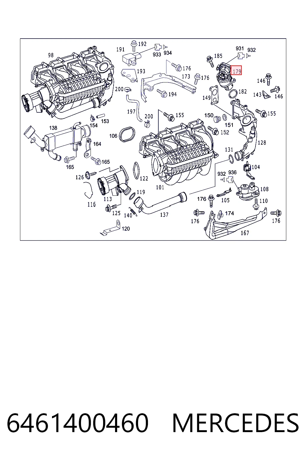 6461400460 Mercedes Клапан рециркуляции отработавших газов EGR