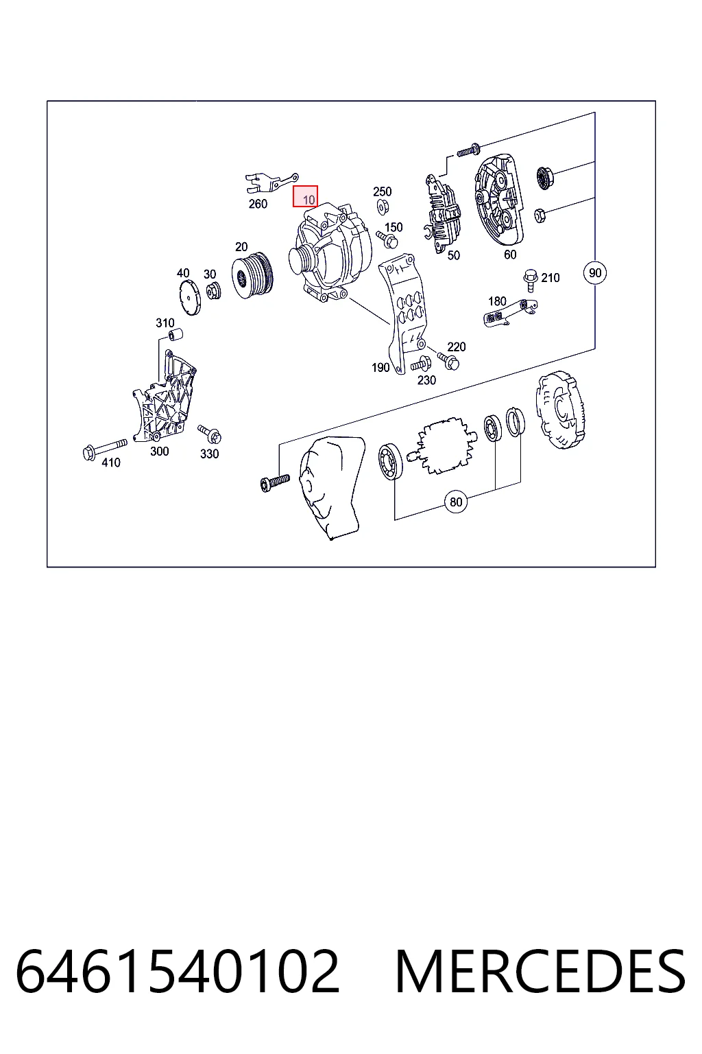 6461540102 Mercedes Генератор автомобильный