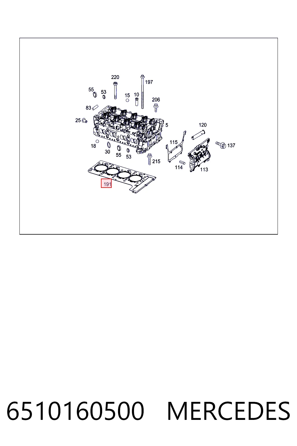 6510160500 Mercedes Прокладка головки блока