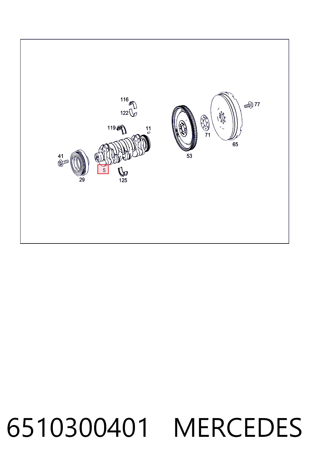 6510300401 Mercedes Коленвал двигателя