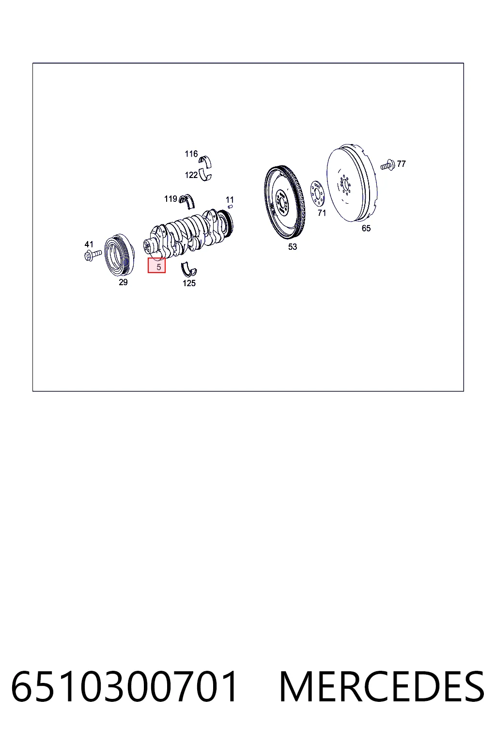 6510300701 Mercedes Коленвал двигателя