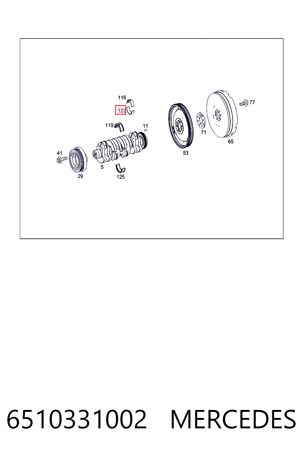 6510331002 Mercedes Подшипник скольжения коленвала