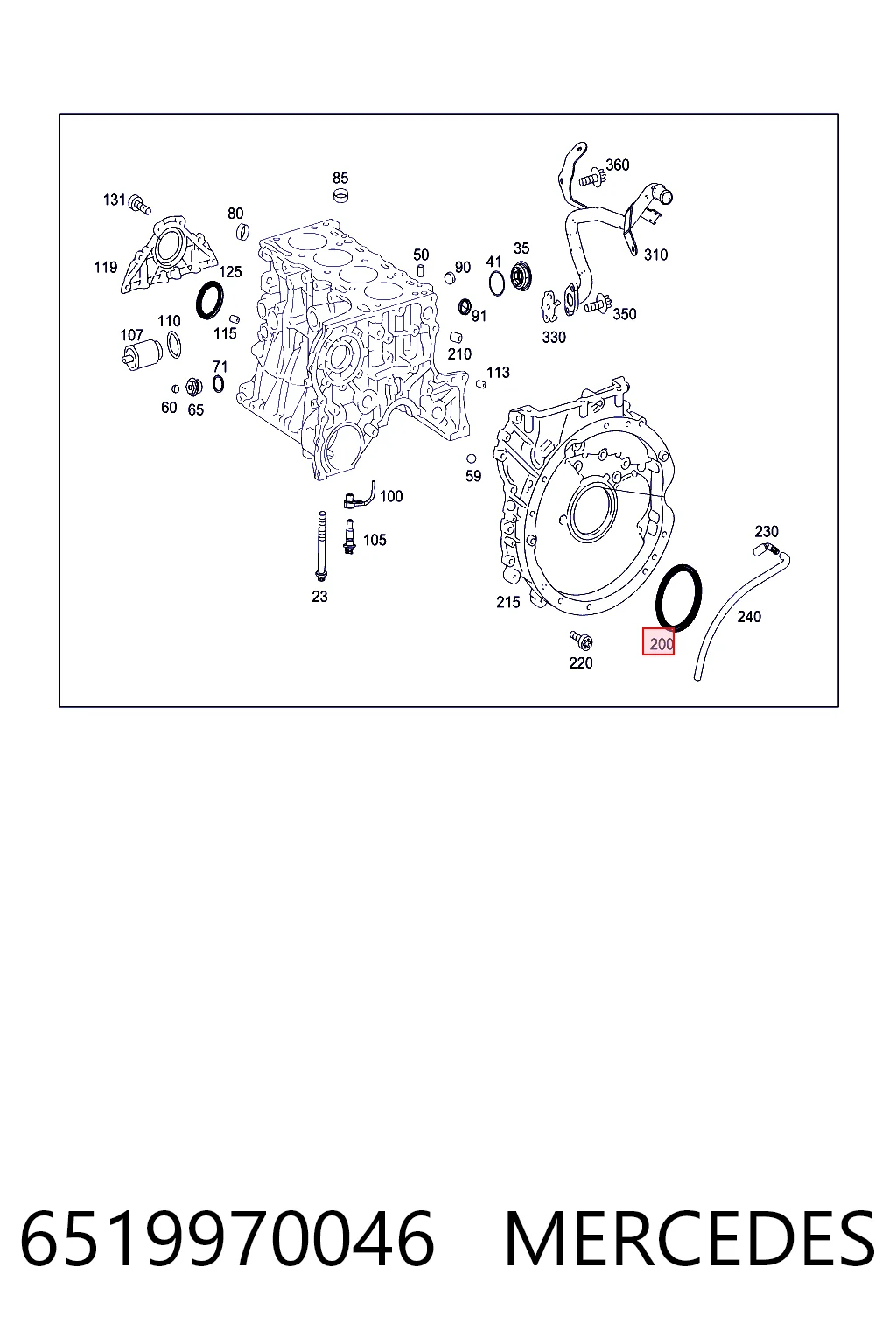 6519970046 Mercedes Сальник коленвала двигателя, задний