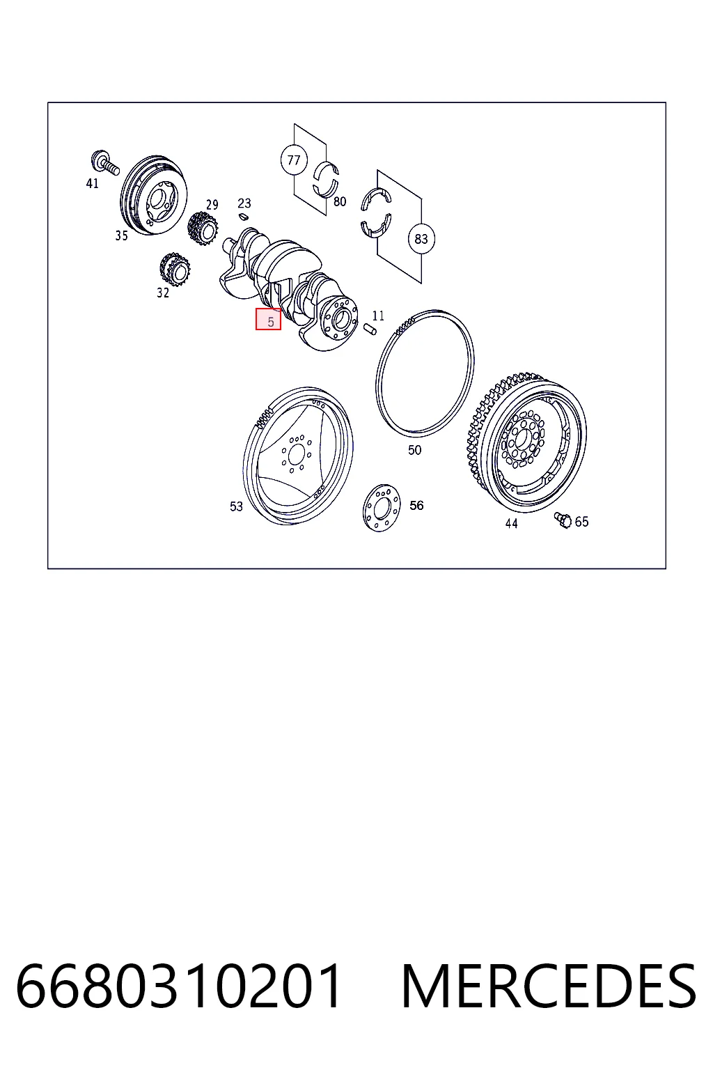 6680310001 Mercedes Коленвал двигателя