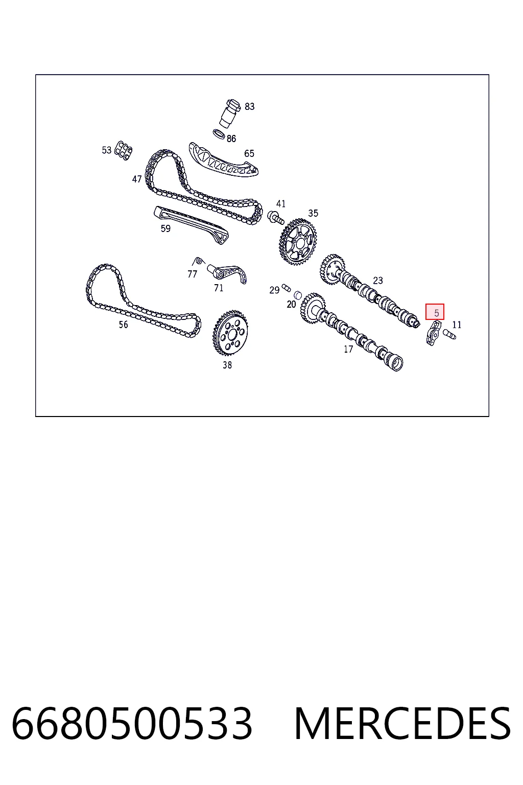 6680500233 Mercedes  Коромысло клапана