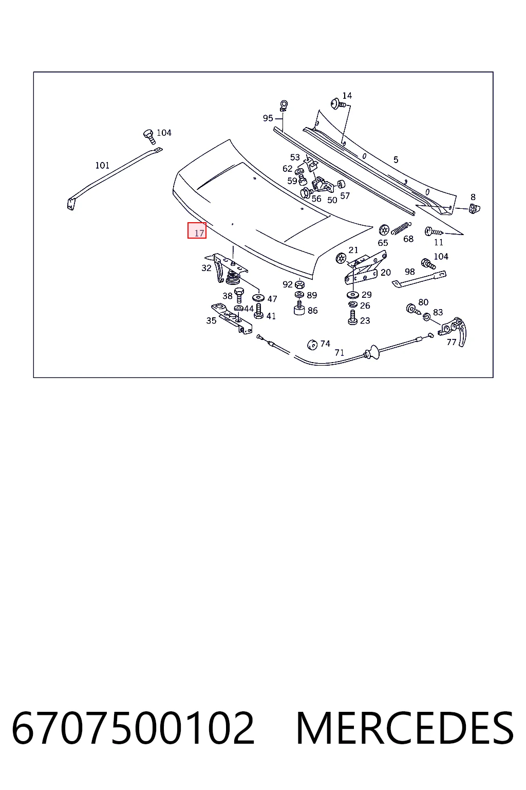 Капот Mercedes Benz Truck TRUCK T2/LN1 667, 668, 669, 670