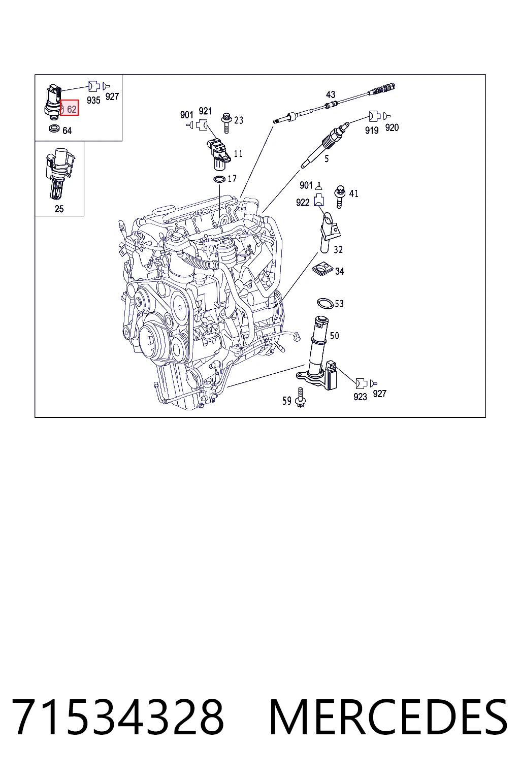 71534328 Mercedes Датчик давления выхлопных газов