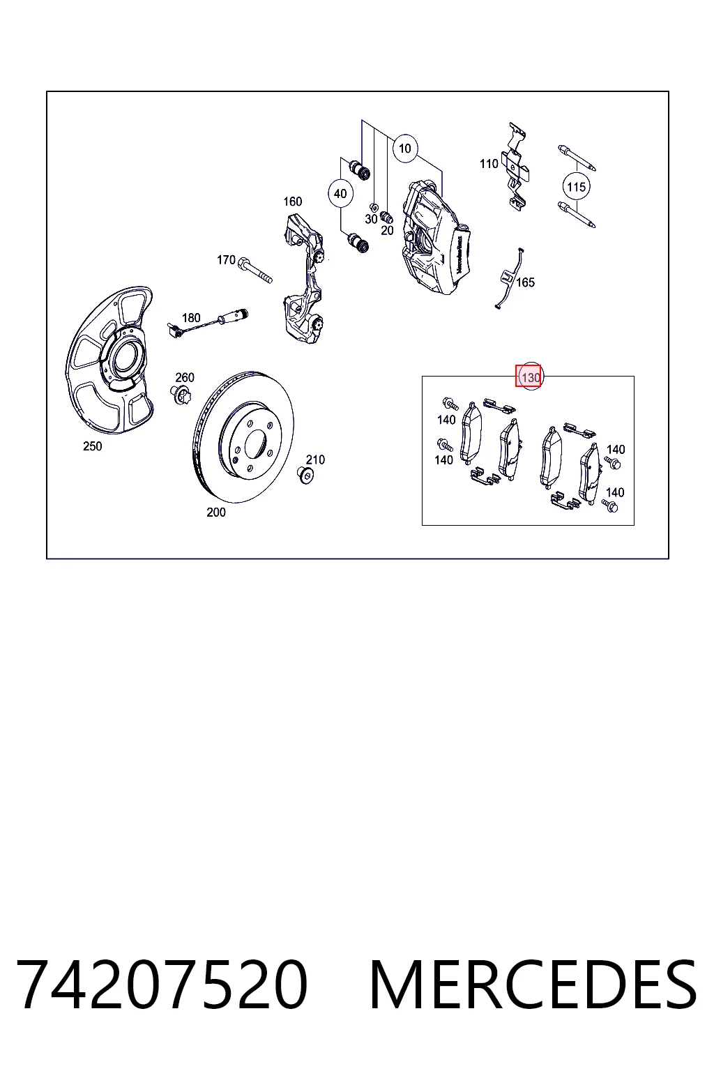 74207520 Mercedes Колодки передние