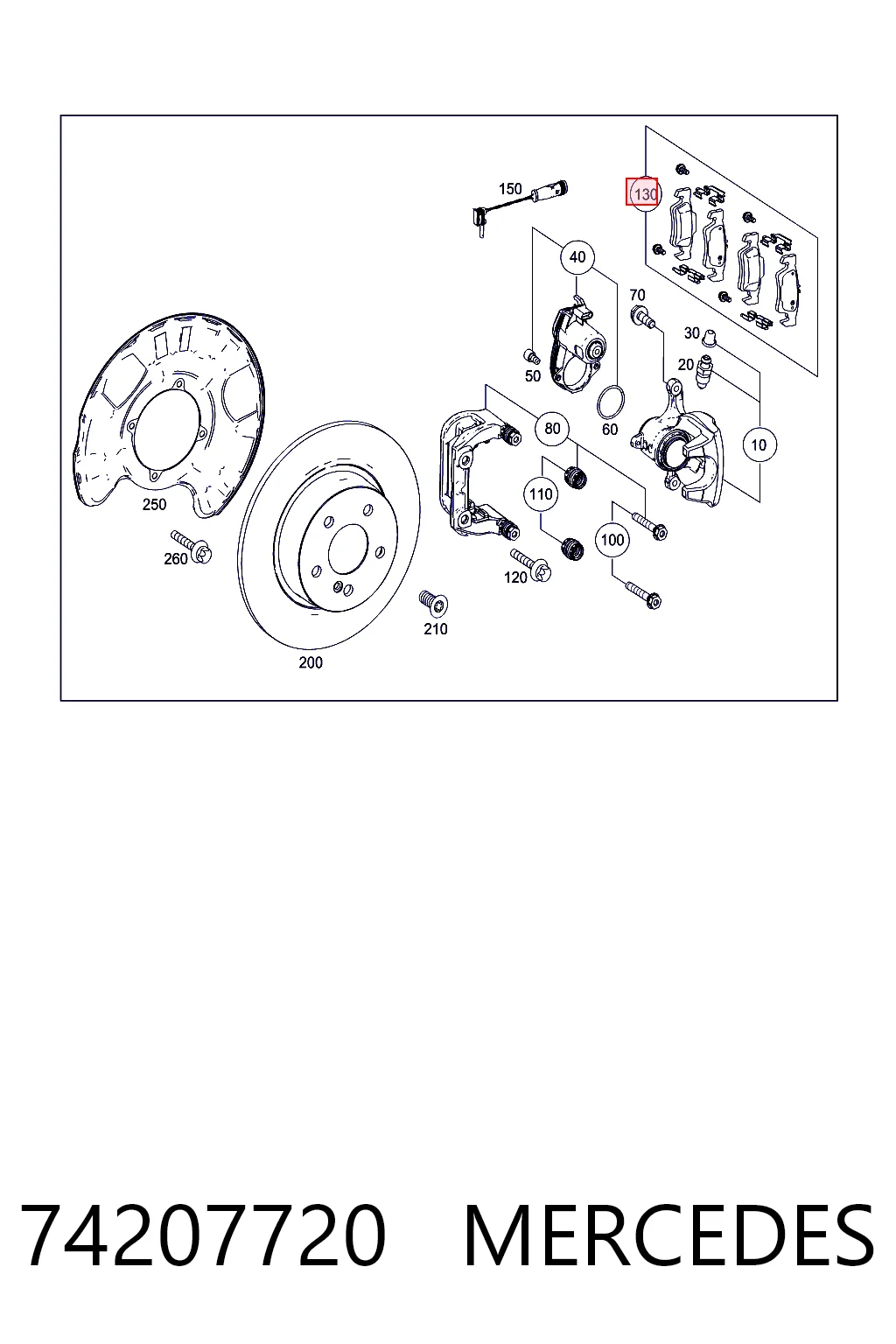 74207720 Mercedes Колодки тормозные дисковые комплект