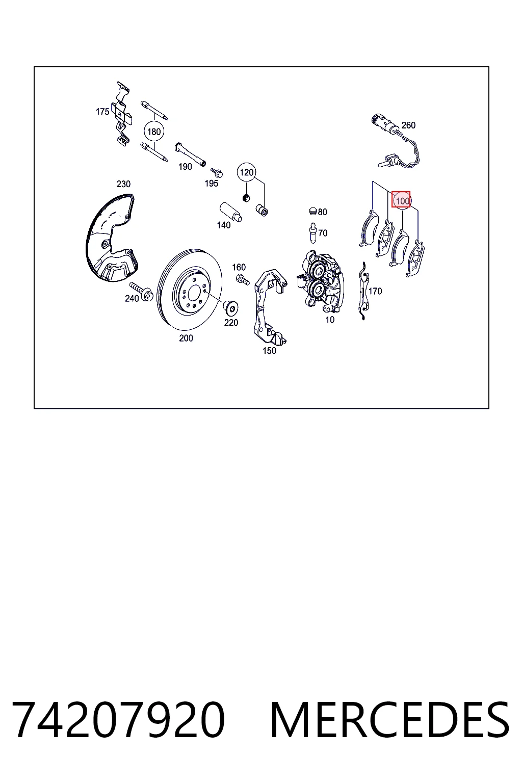 74207920 Mercedes Колодки передние