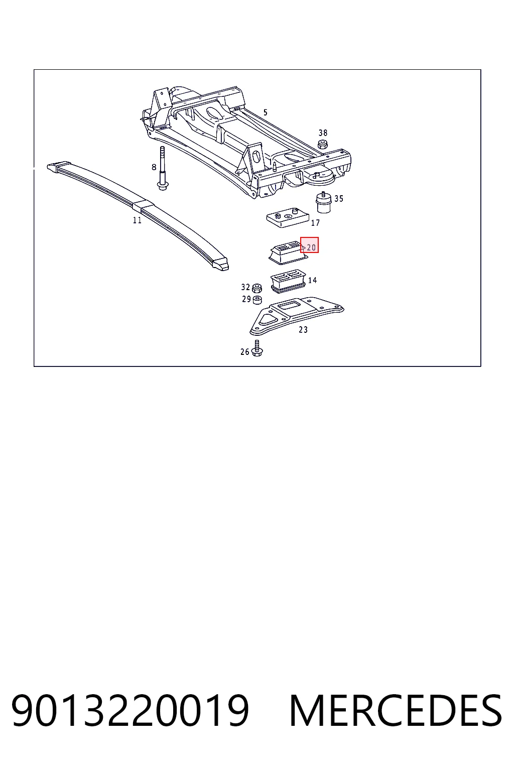 9013220019 Mercedes Отбойник передней рессоры