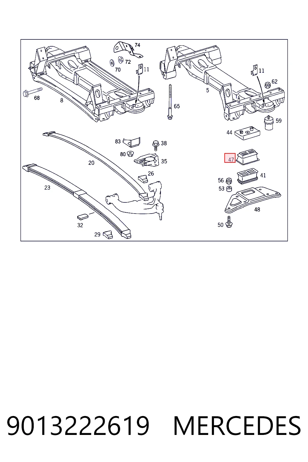 9013222619 Mercedes Отбойник передней рессоры
