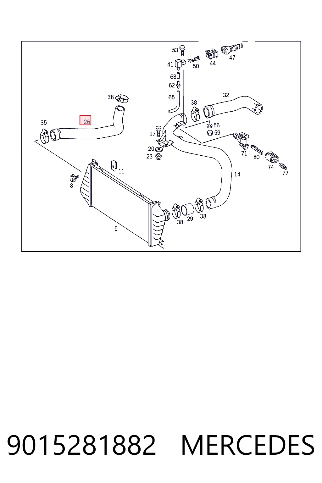 9015281882 Mercedes Патрубок интеркуллера