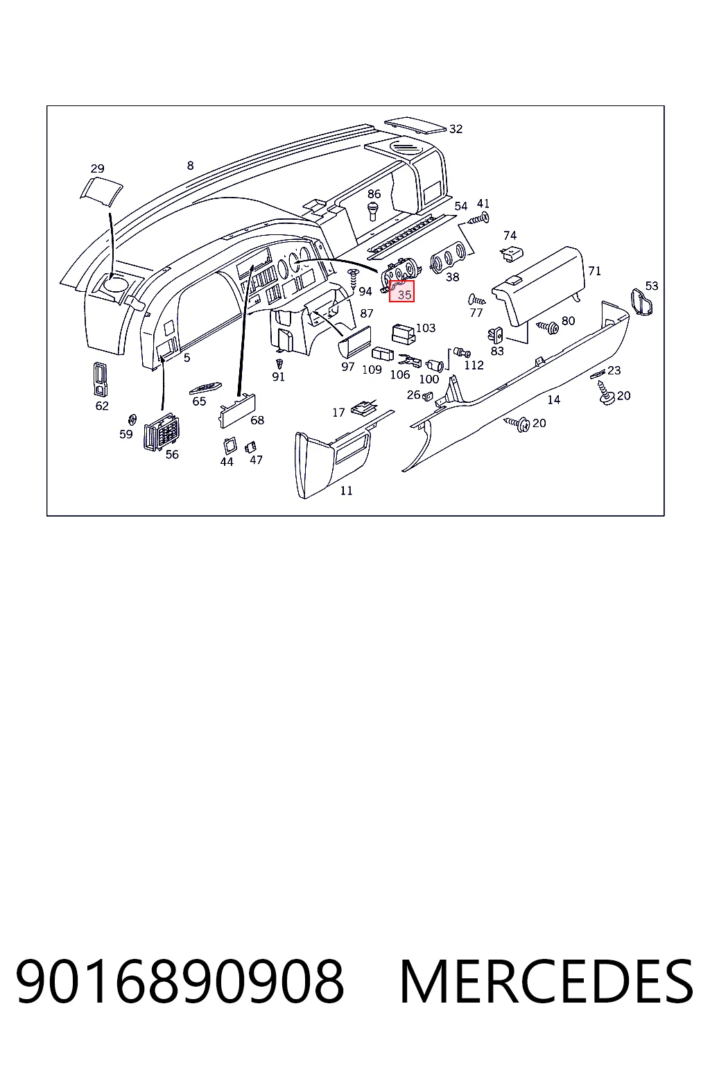 9016890908 Mercedes Механизм управления кондиционером