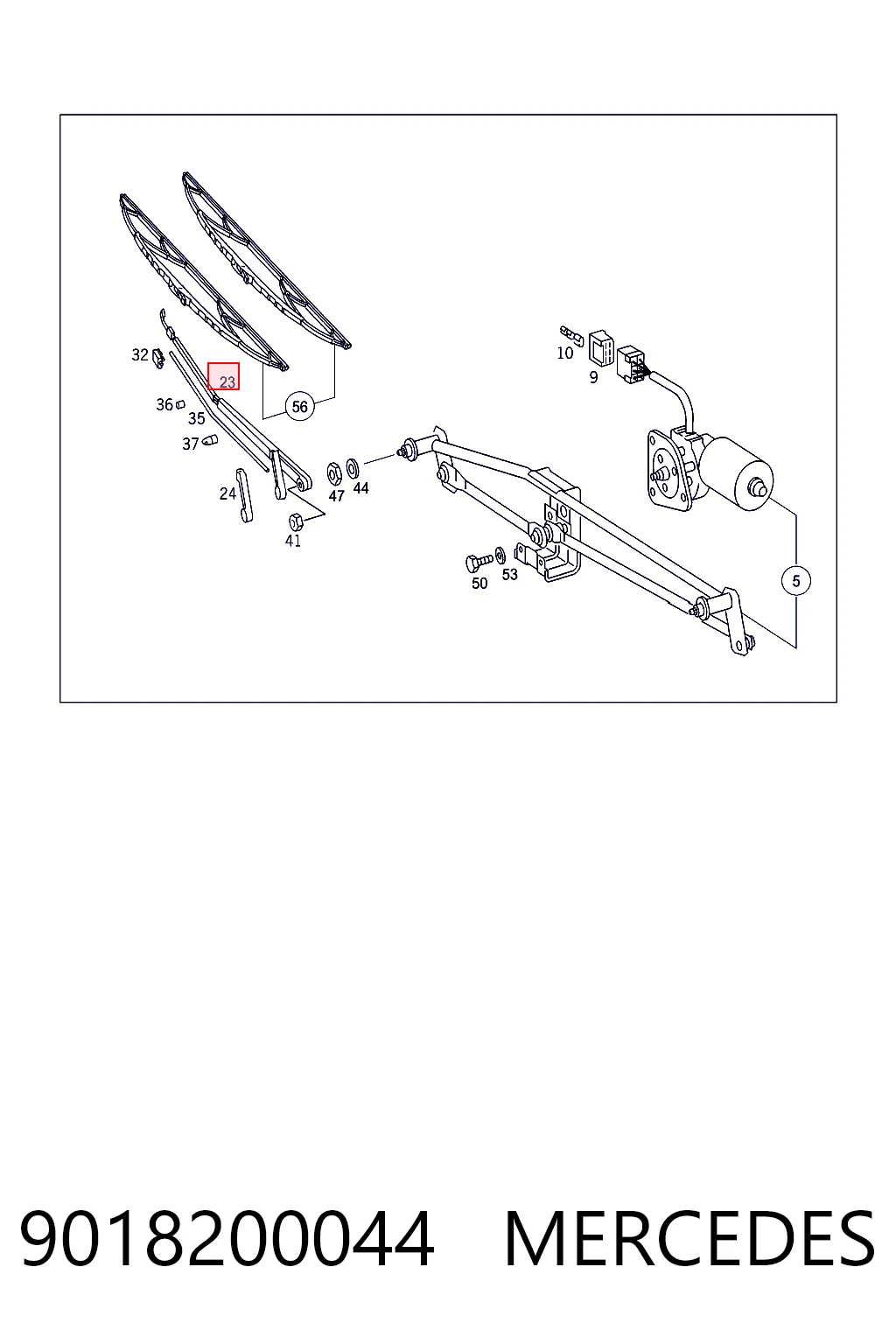 9018200044 Mercedes Поводок дворника