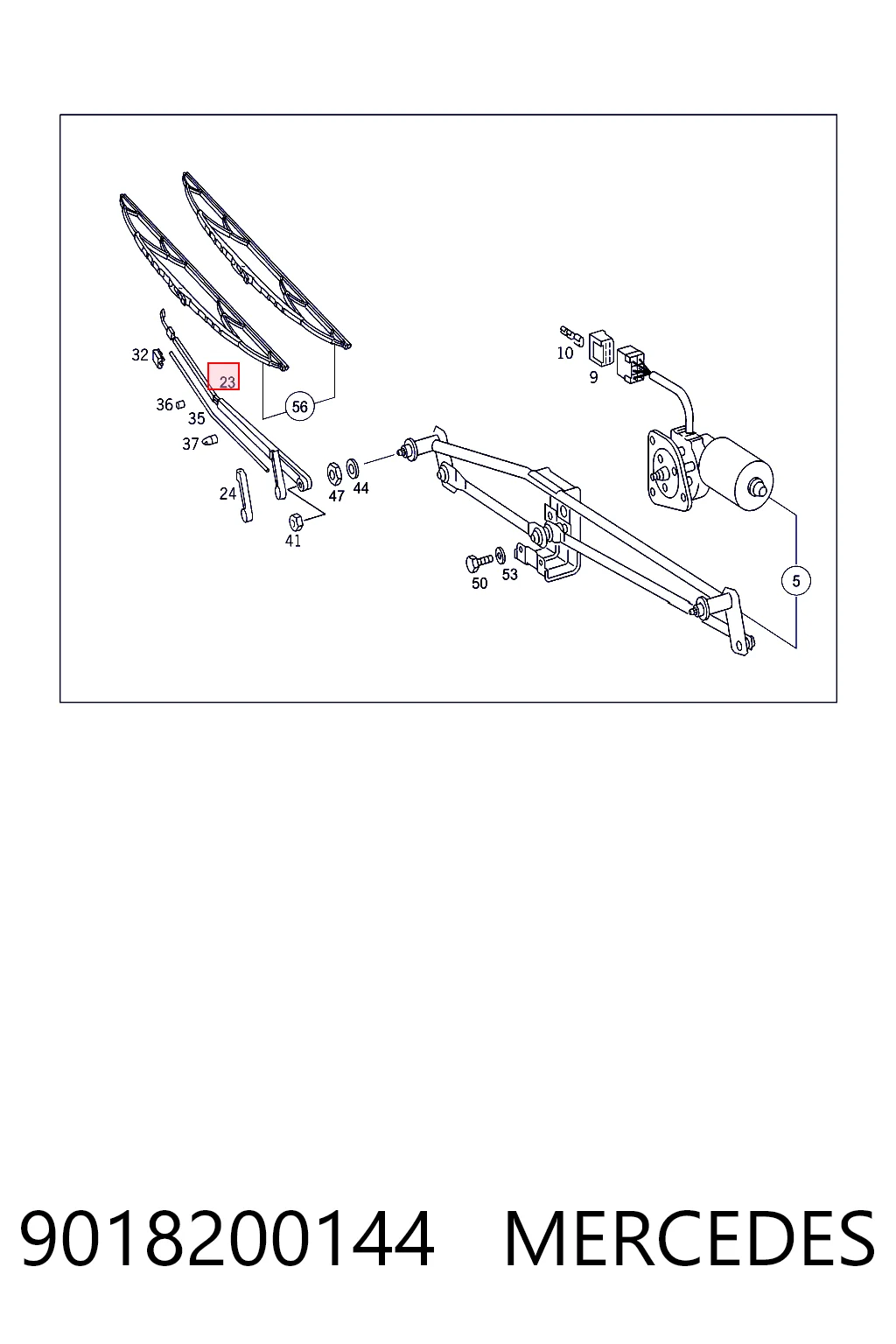 9018200144 Mercedes Поводок дворника