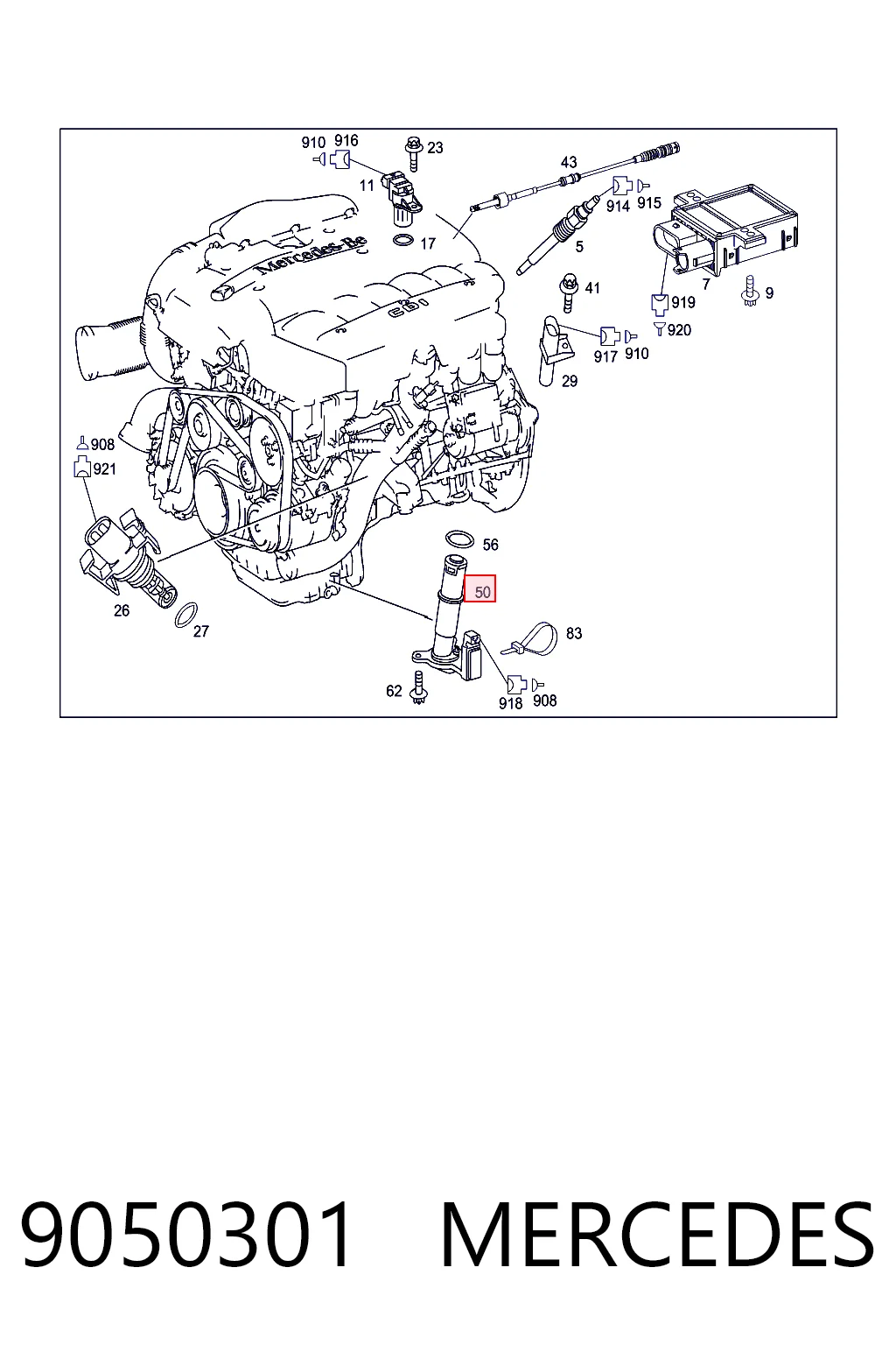 9050301 Mercedes Датчик указателя давления масла