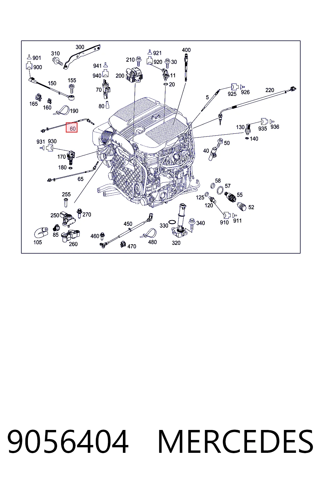 9056404 Mercedes Датчик температуры отработавших газов (ОГ), перед турбиной