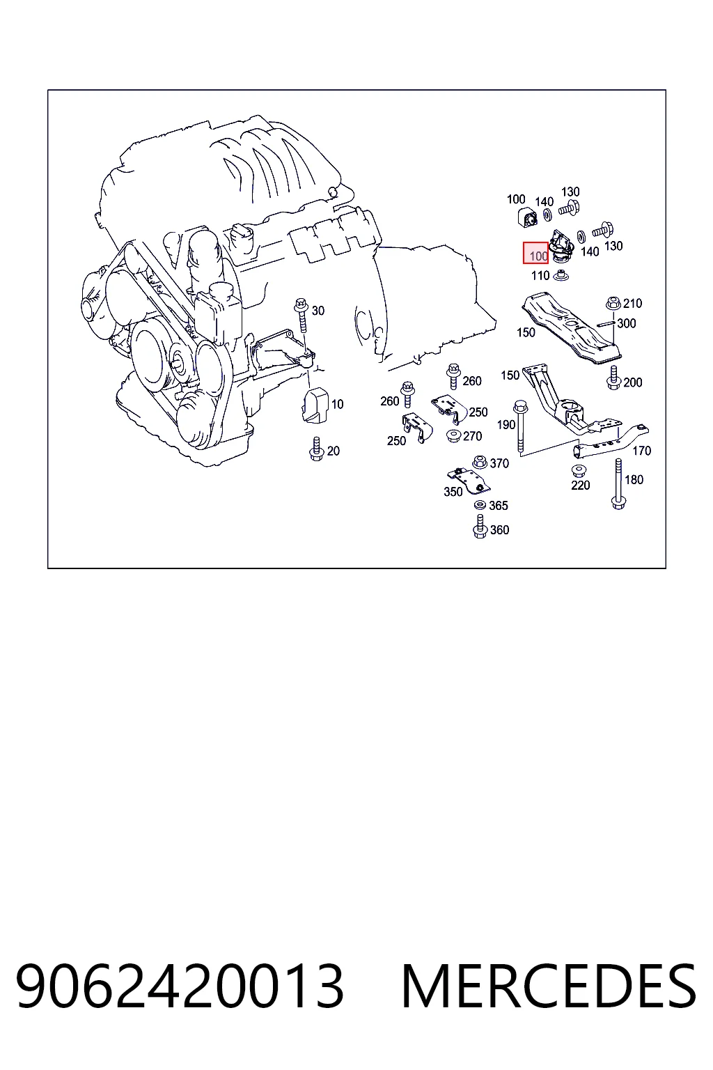 9062420013 Mercedes Опора КПП
