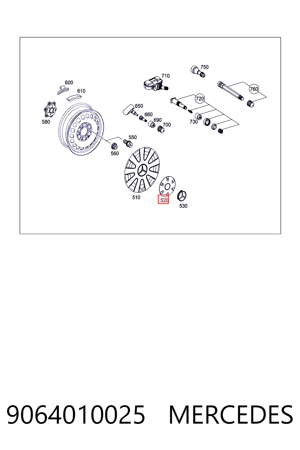 9064010025 Mercedes Колпаки на диски