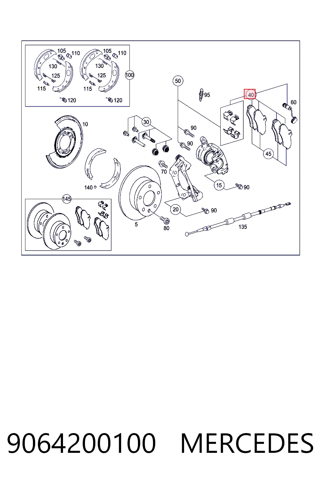 9064200100 Mercedes Колодки тормозные дисковые комплект
