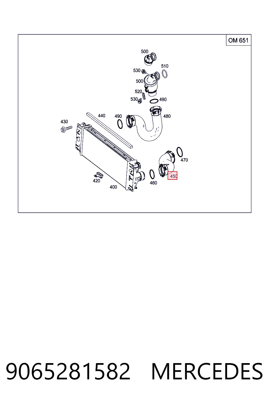 9065281582 Mercedes Патрубок интеркуллера