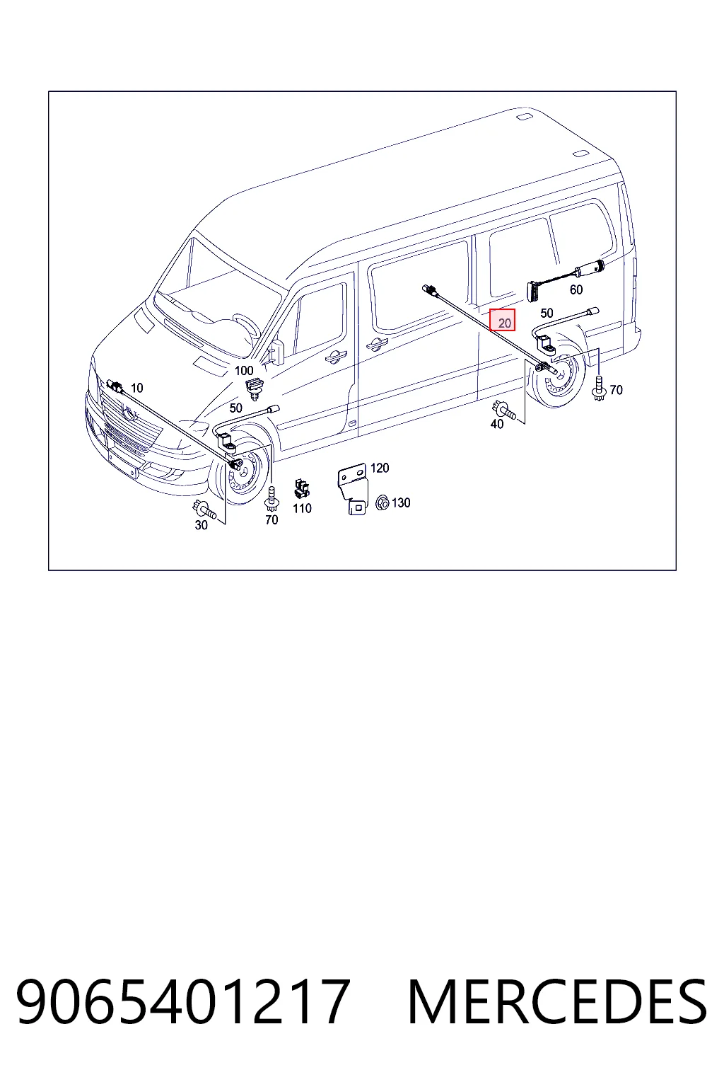 9065401217 Mercedes Датчик АБС (ABS) задний, правый