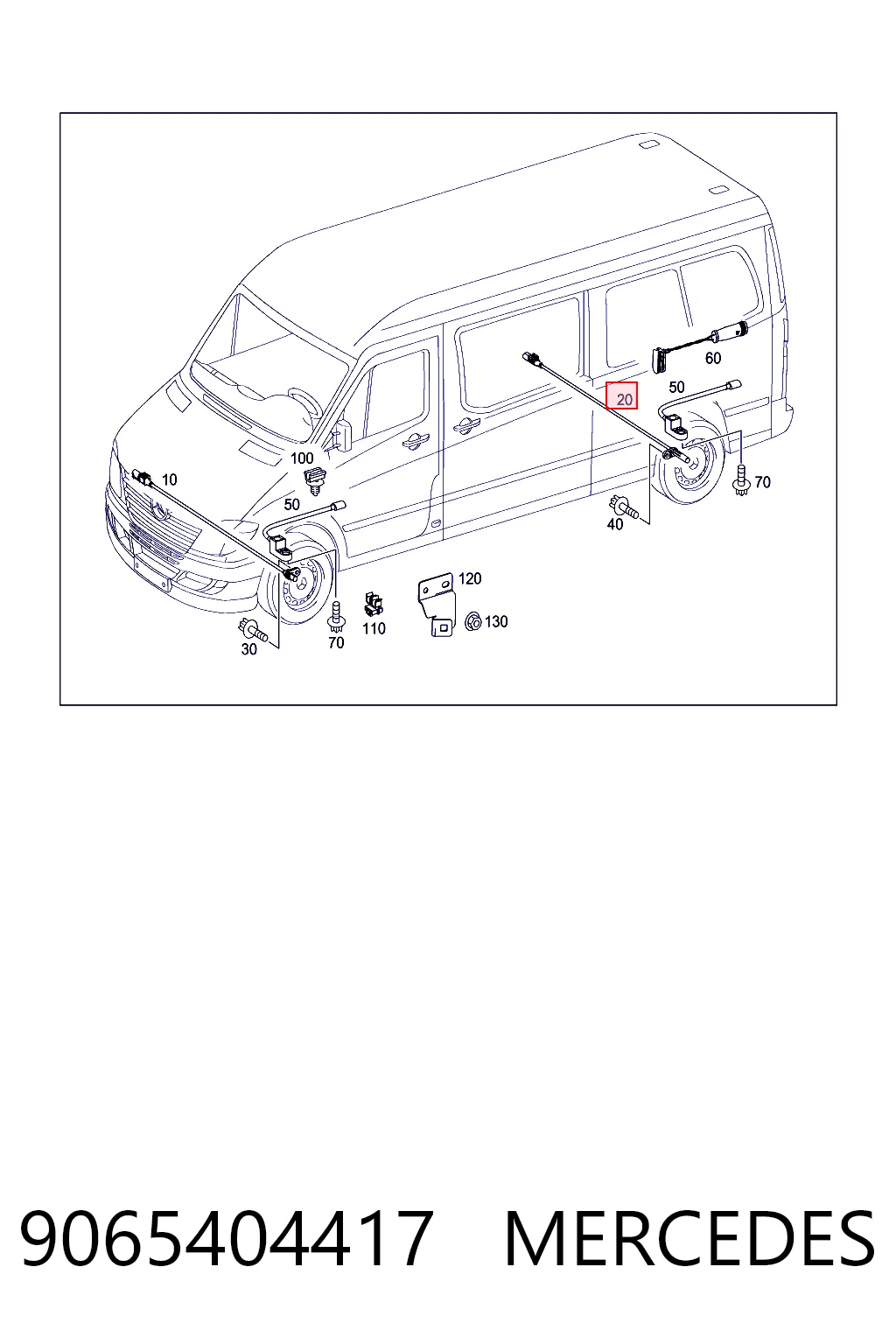 9065404417 Mercedes Датчик АБС (ABS) задний, правый