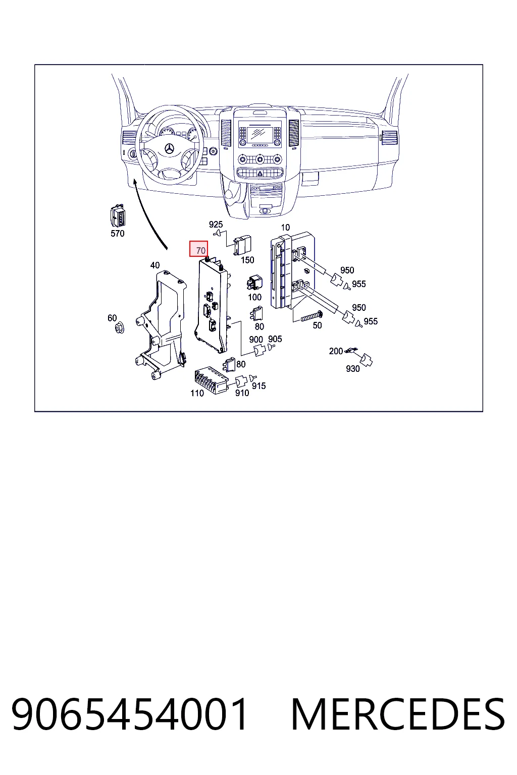 Монтажный блок предохранителей на Mercedes Sprinter II 3,5-t 906